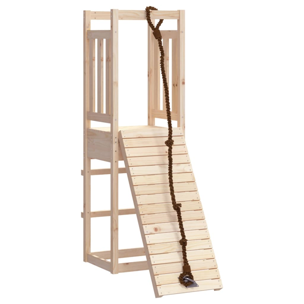 vidaXL Playhouse with Climbing Wall Solid Wood Pine