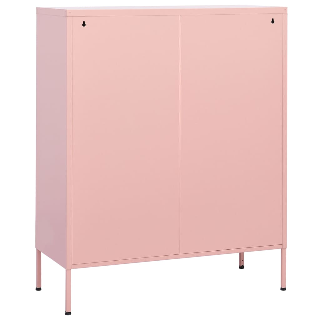 vidaXL Storage Cabinet Pink 80x35x101.5 cm Steel