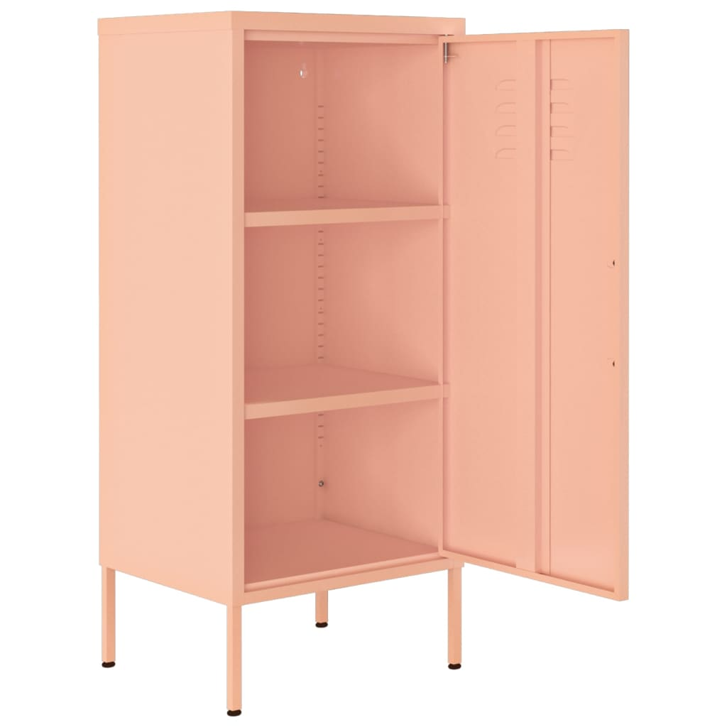 vidaXL Storage Cabinet Pink 42.5x35x101.5 cm Steel