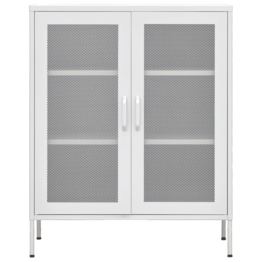 vidaXL Storage Cabinet White 80x35x101.5 cm Steel