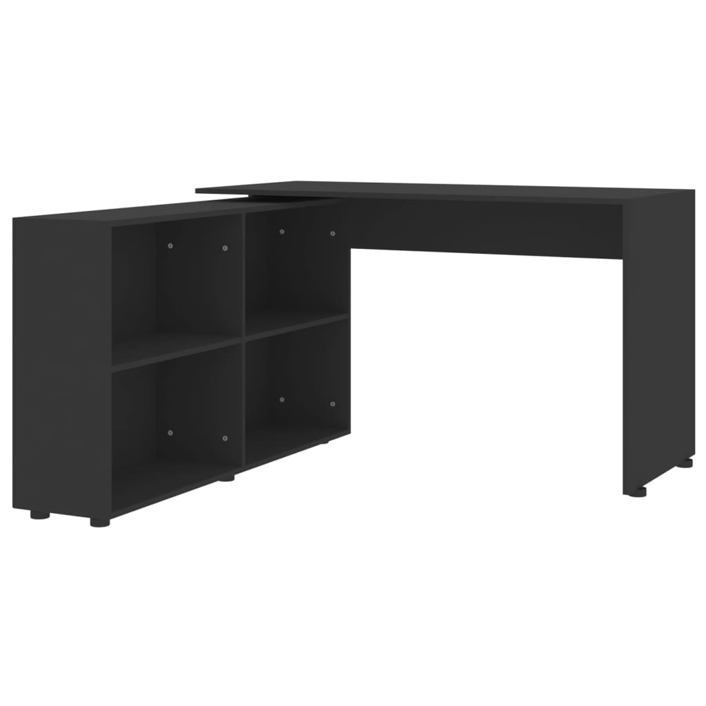 vidaXL Corner Desk Black Engineered Wood