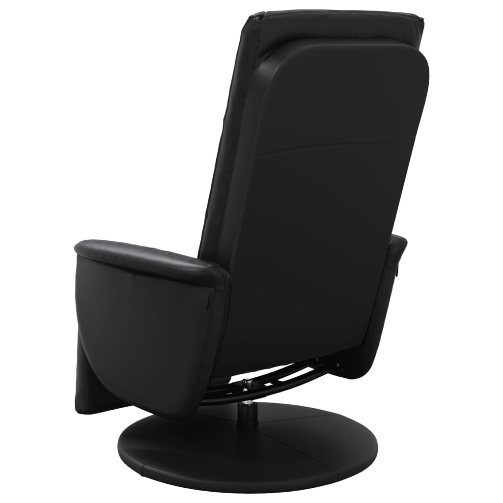 vidaXL Massage Recliner Chair with Footrest Black Faux Leather