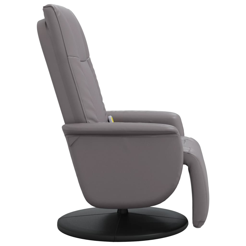 vidaXL Massage Recliner Chair with Footrest Grey Faux Leather