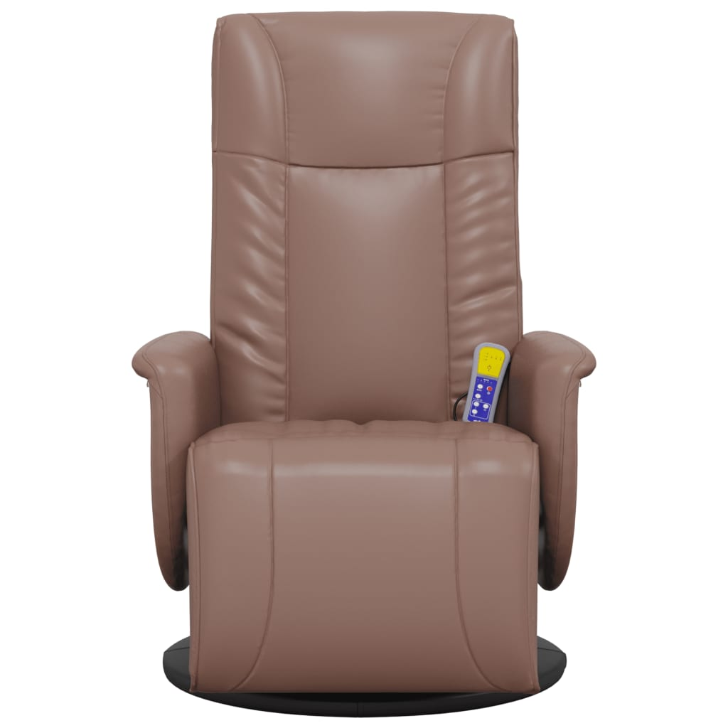 vidaXL Massage Recliner Chair with Footrest Brown Faux Leather