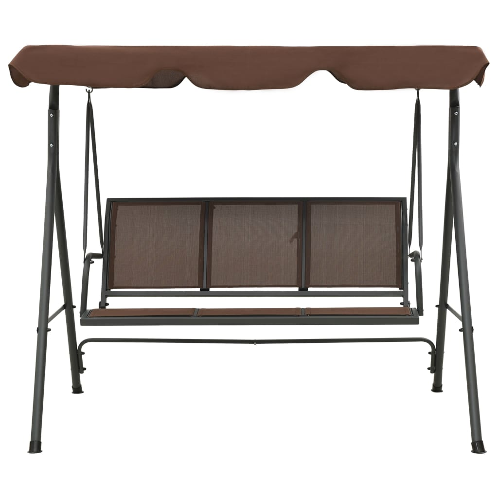 vidaXL Garden Swing Bench with Canopy Coffee