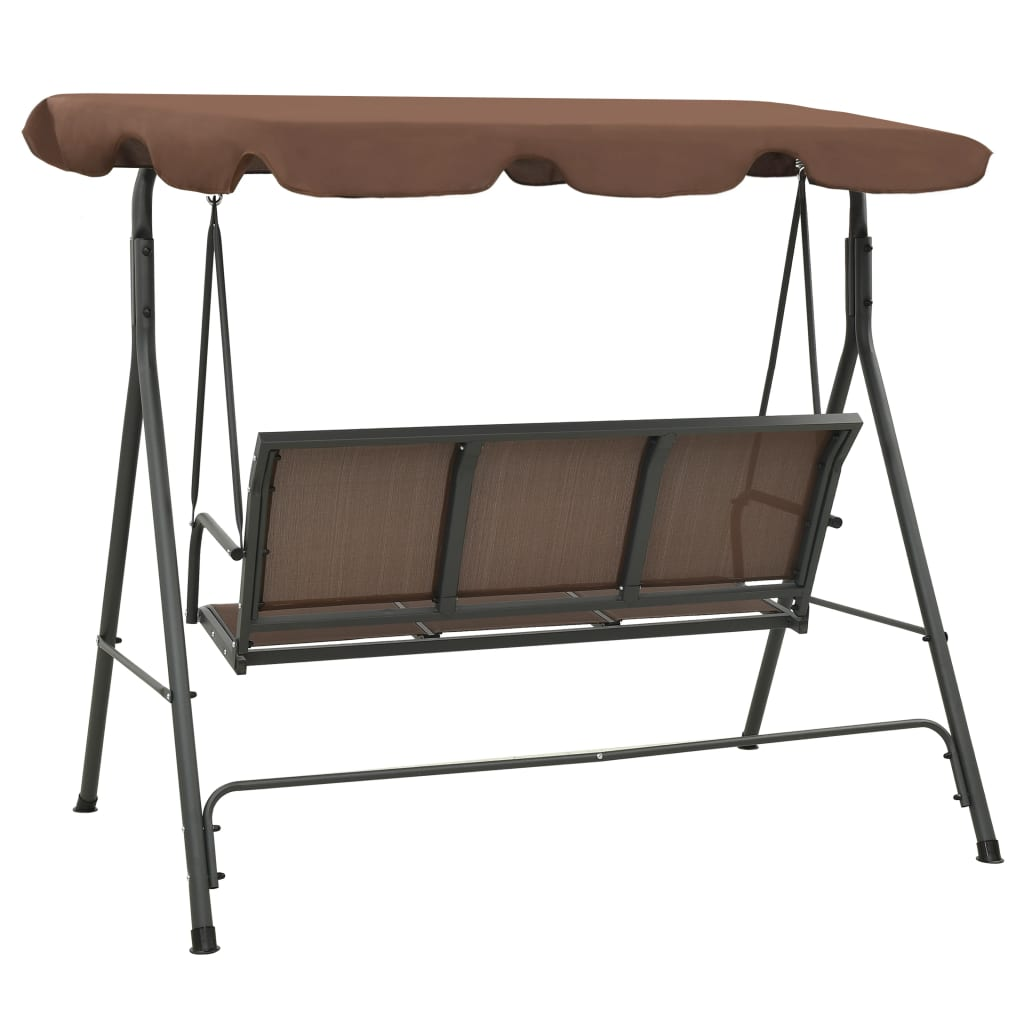 vidaXL Garden Swing Bench with Canopy Coffee