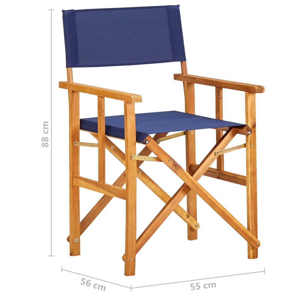 vidaXL Director's Chair Solid Acacia Wood Blue