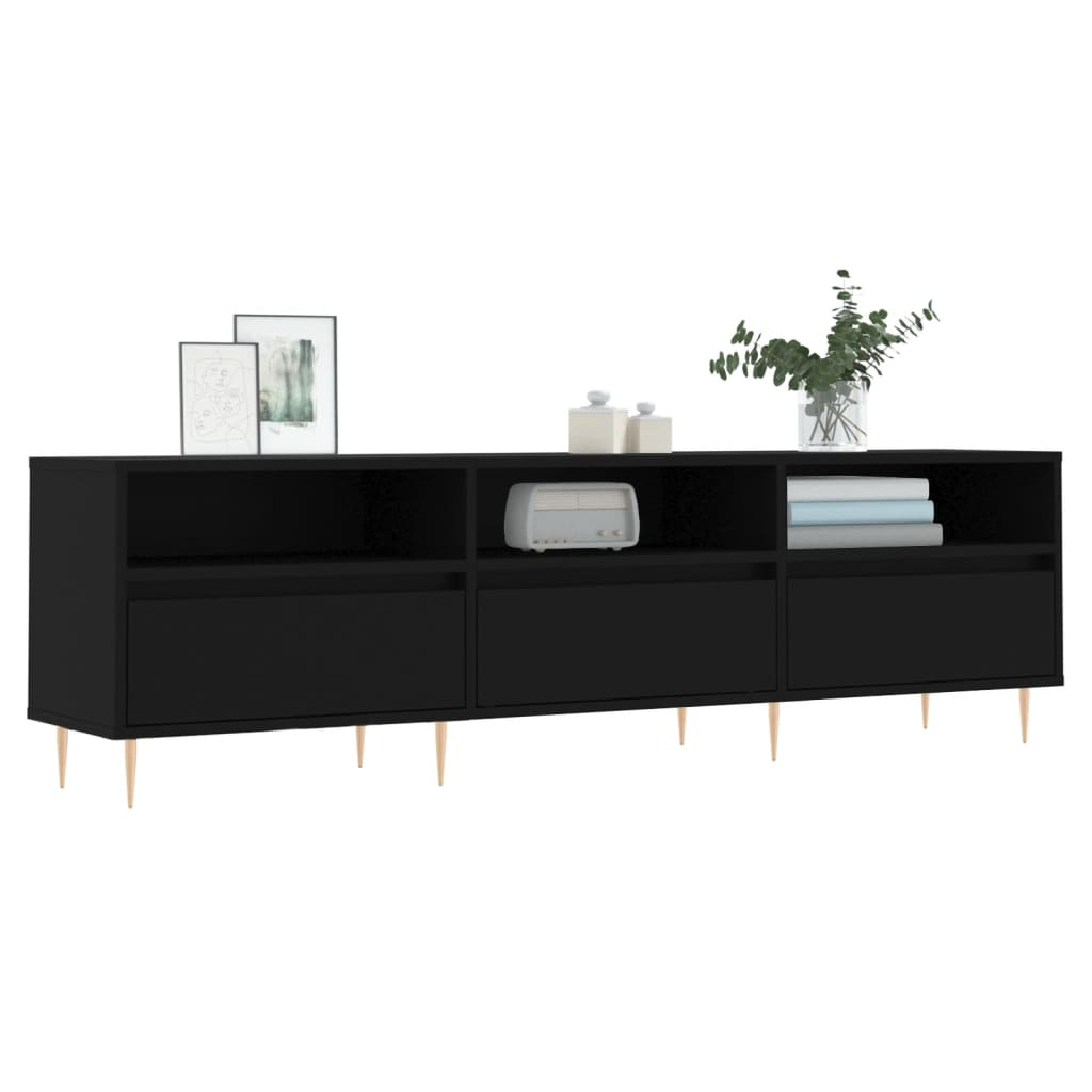 vidaXL TV Cabinet Black 150x30x44.5 cm Engineered Wood