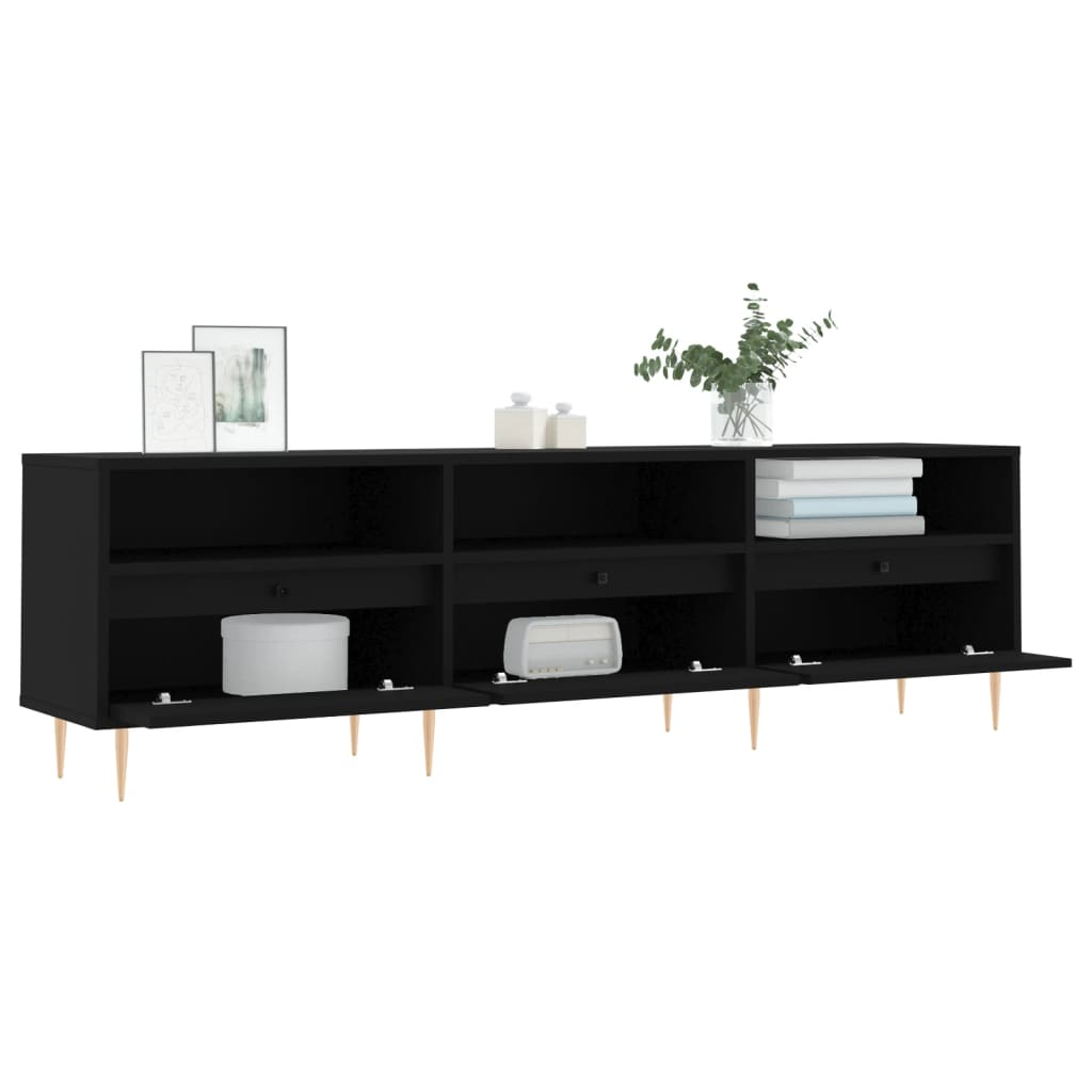 vidaXL TV Cabinet Black 150x30x44.5 cm Engineered Wood