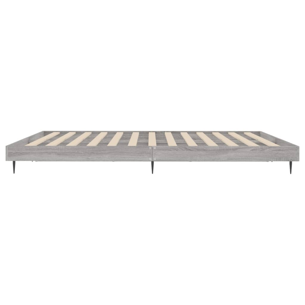 vidaXL Bed Frame Grey Sonoma 150x200 cm King Size Engineered Wood