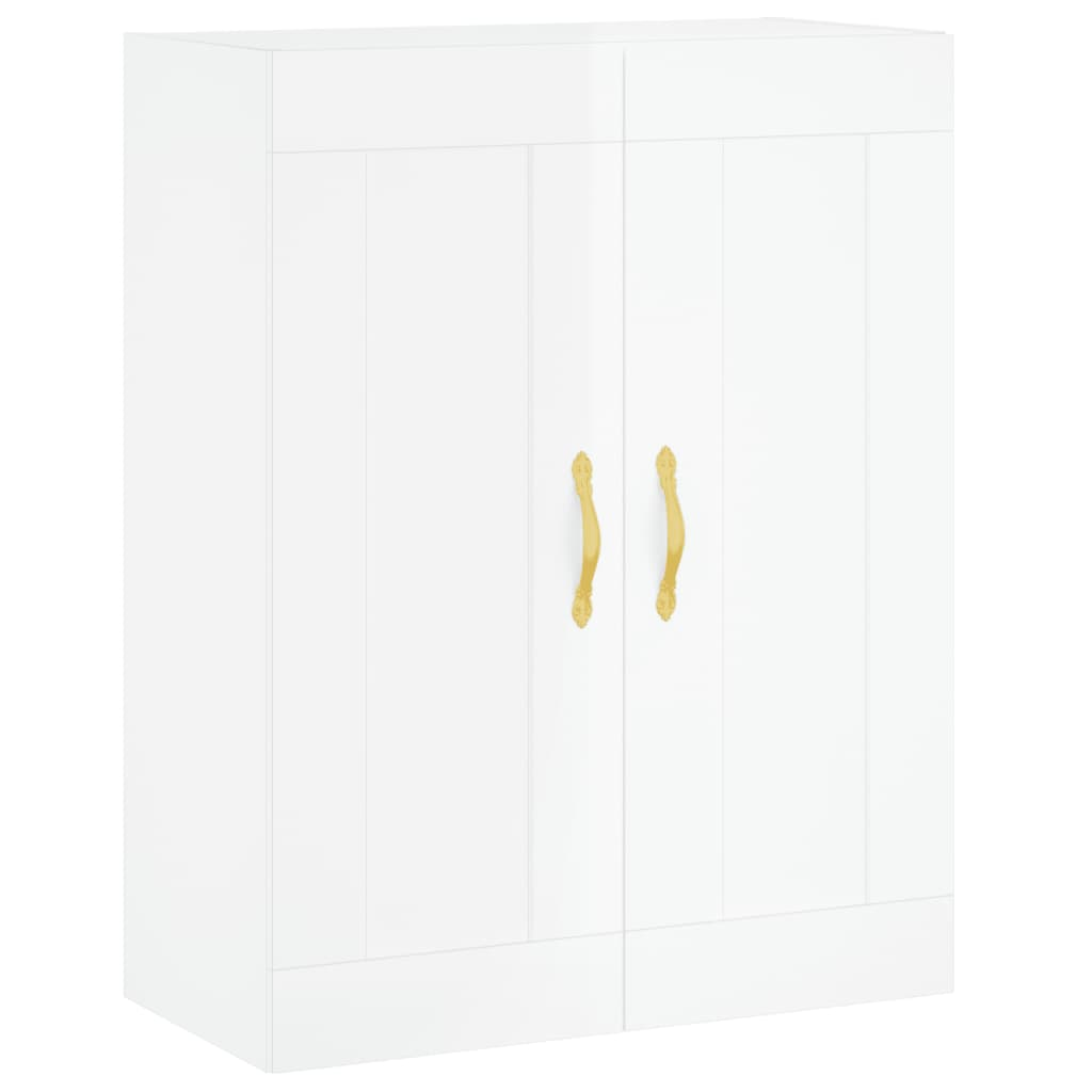 vidaXL Wall Mounted Cabinet High Gloss White 69.5x34x90 cm Engineered Wood