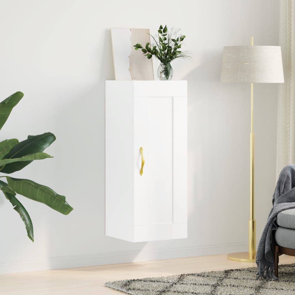 vidaXL Wall Mounted Cabinet White 34.5x34x90 cm Engineered Wood