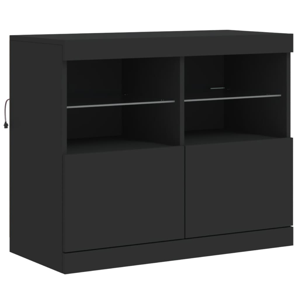 vidaXL Sideboard with LED Lights Black 81x37x67 cm