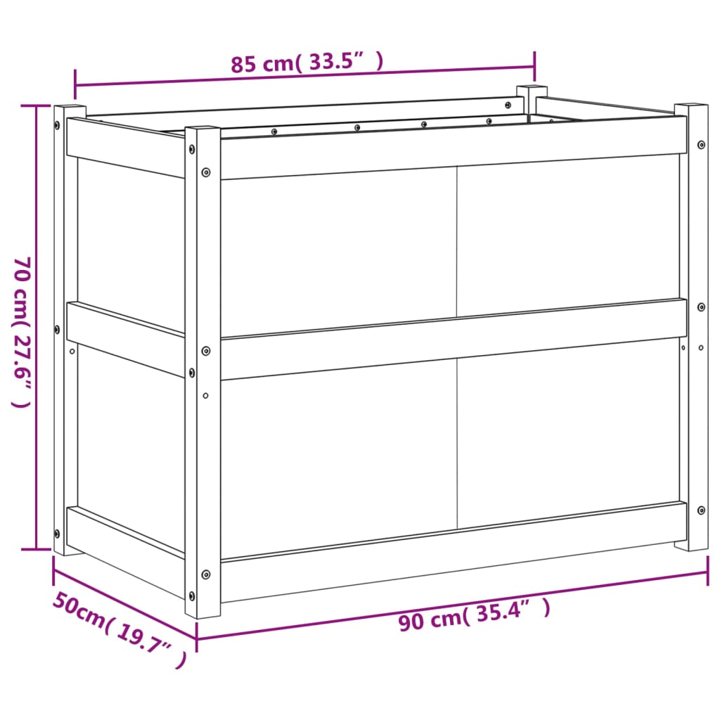 vidaXL Garden Planter 90x50x70 cm Solid Wood Douglas