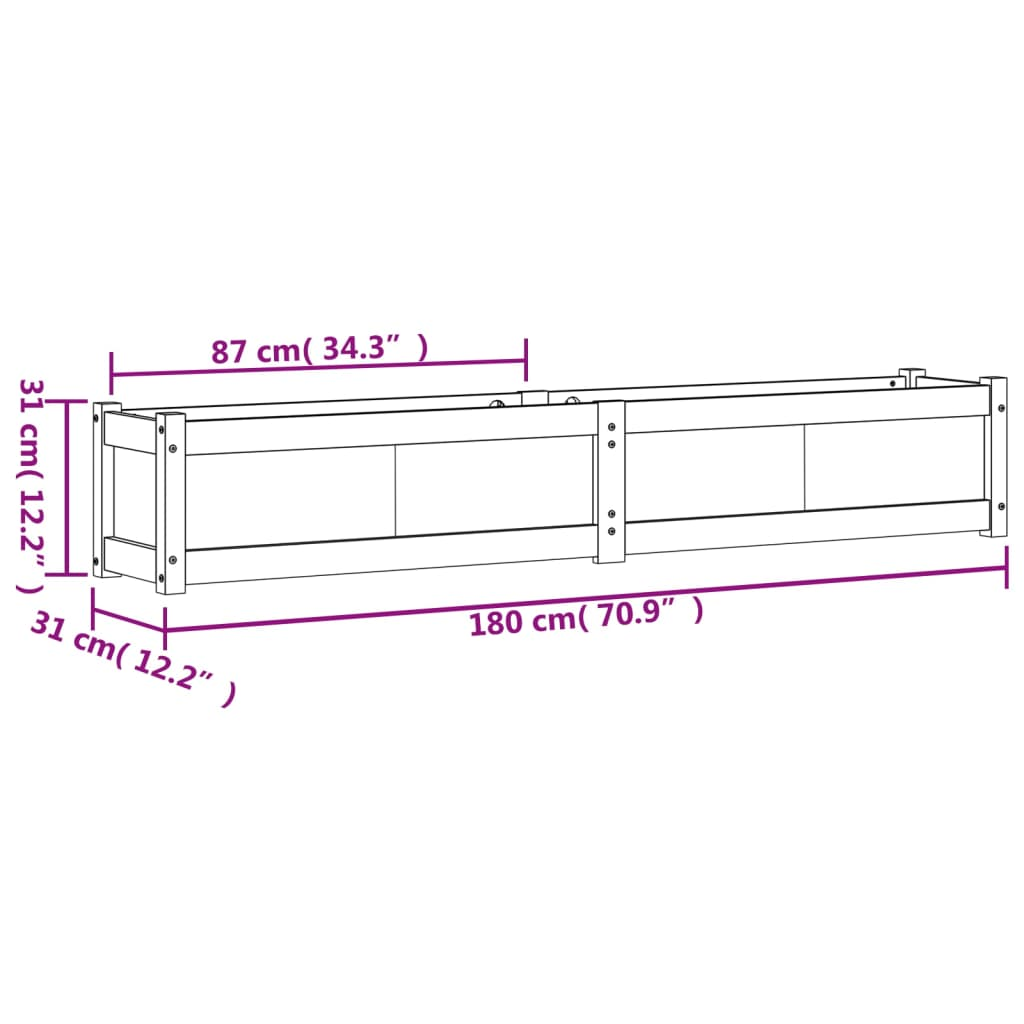 vidaXL Garden Planters 2 pcs Solid Wood Douglas