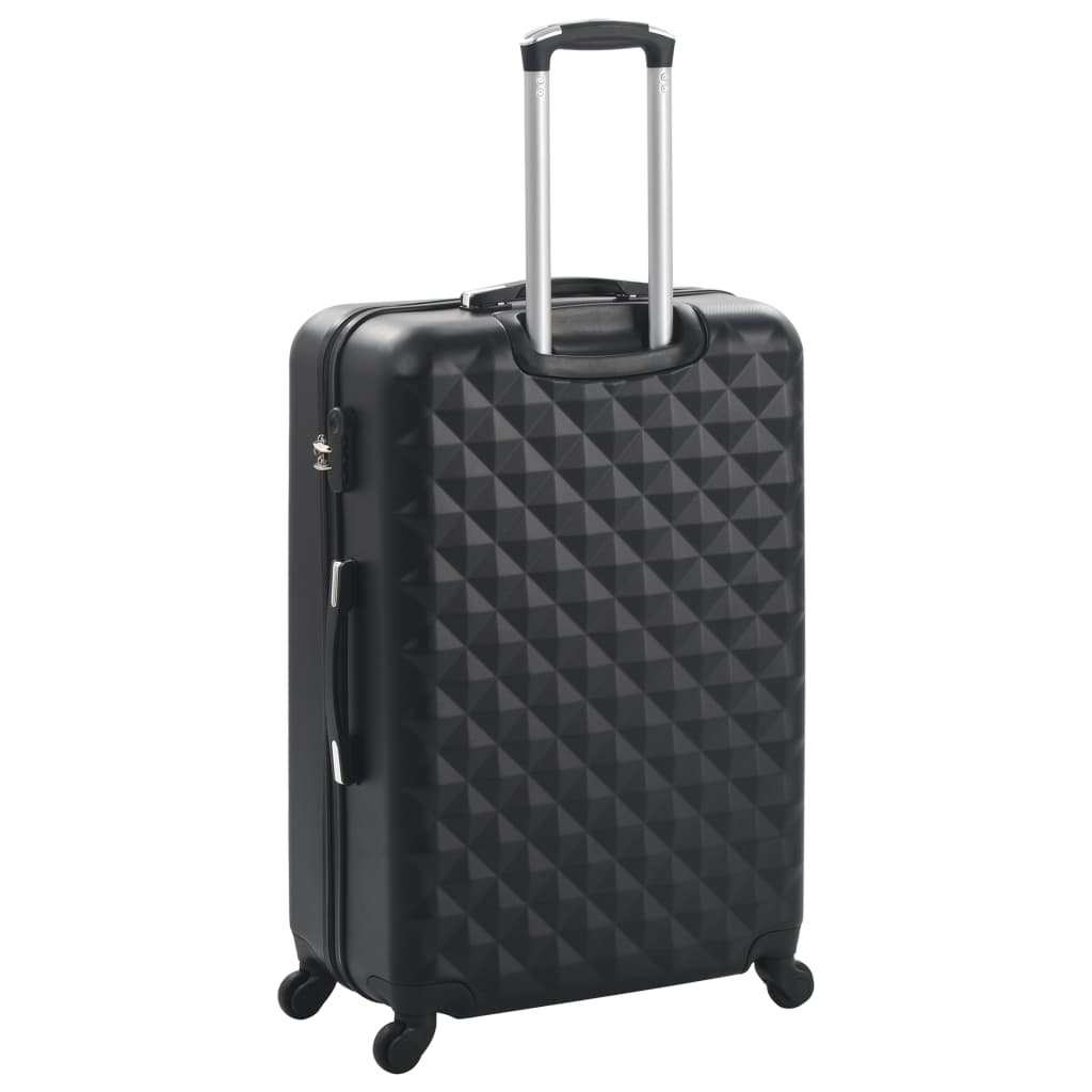 vidaXL Hardcase Trolley Set 3 pcs Black ABS