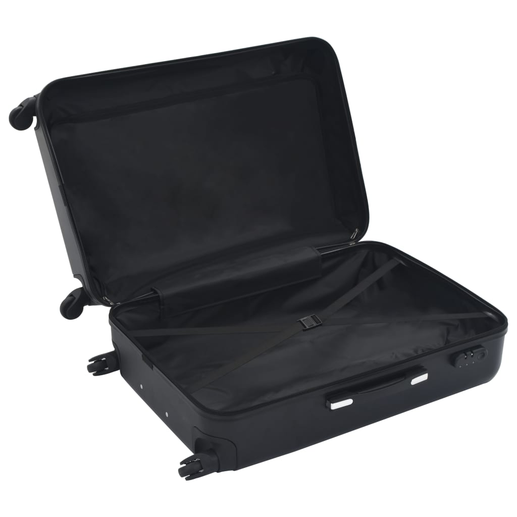 vidaXL Hardcase Trolley Set 3 pcs Black ABS