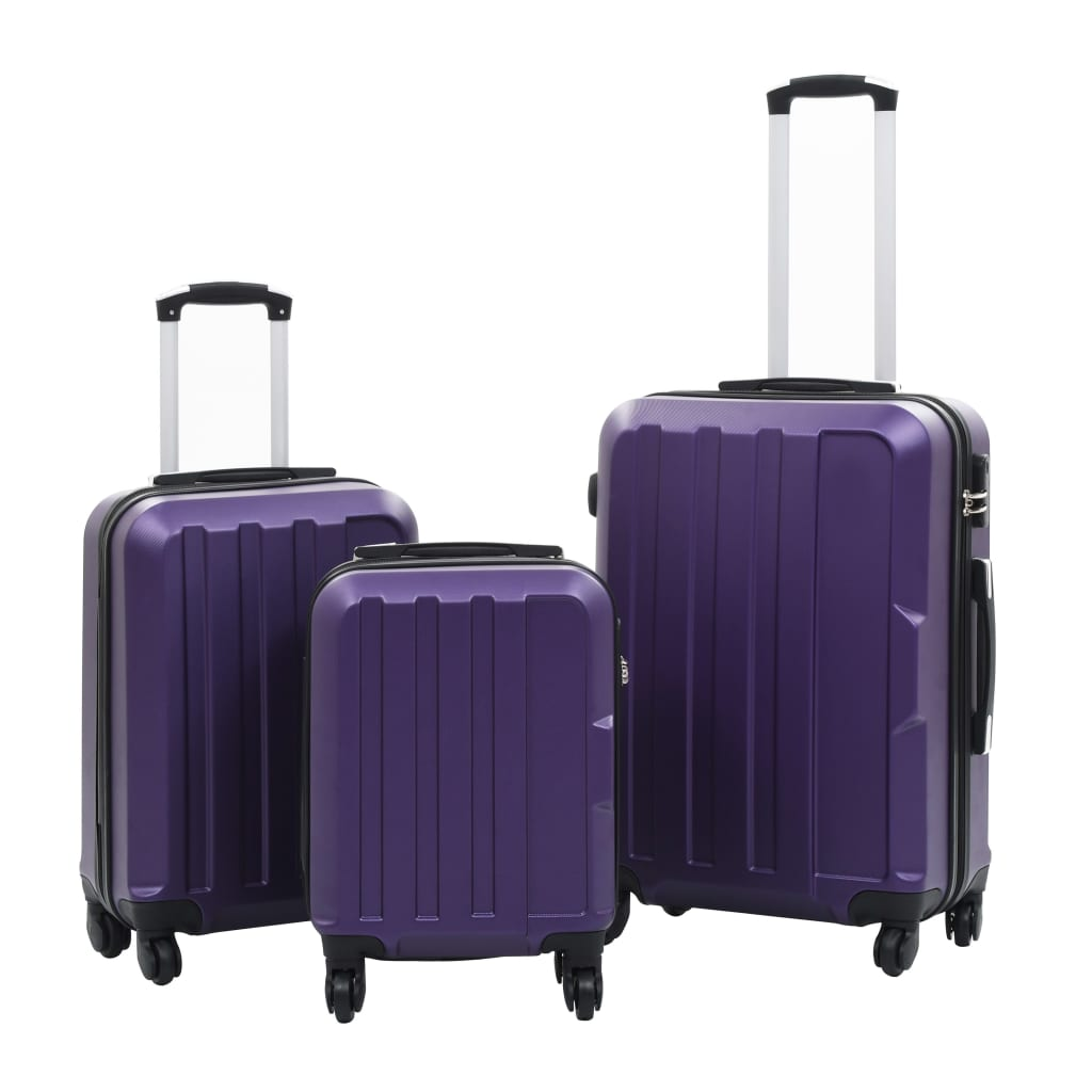 vidaXL Hardcase Trolley Set 3 pcs Purple ABS