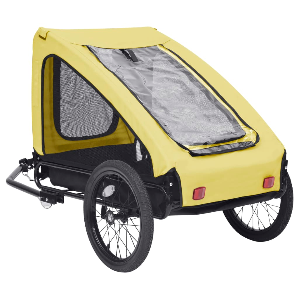 vidaXL Pet Bike Trailer Yellow and Black