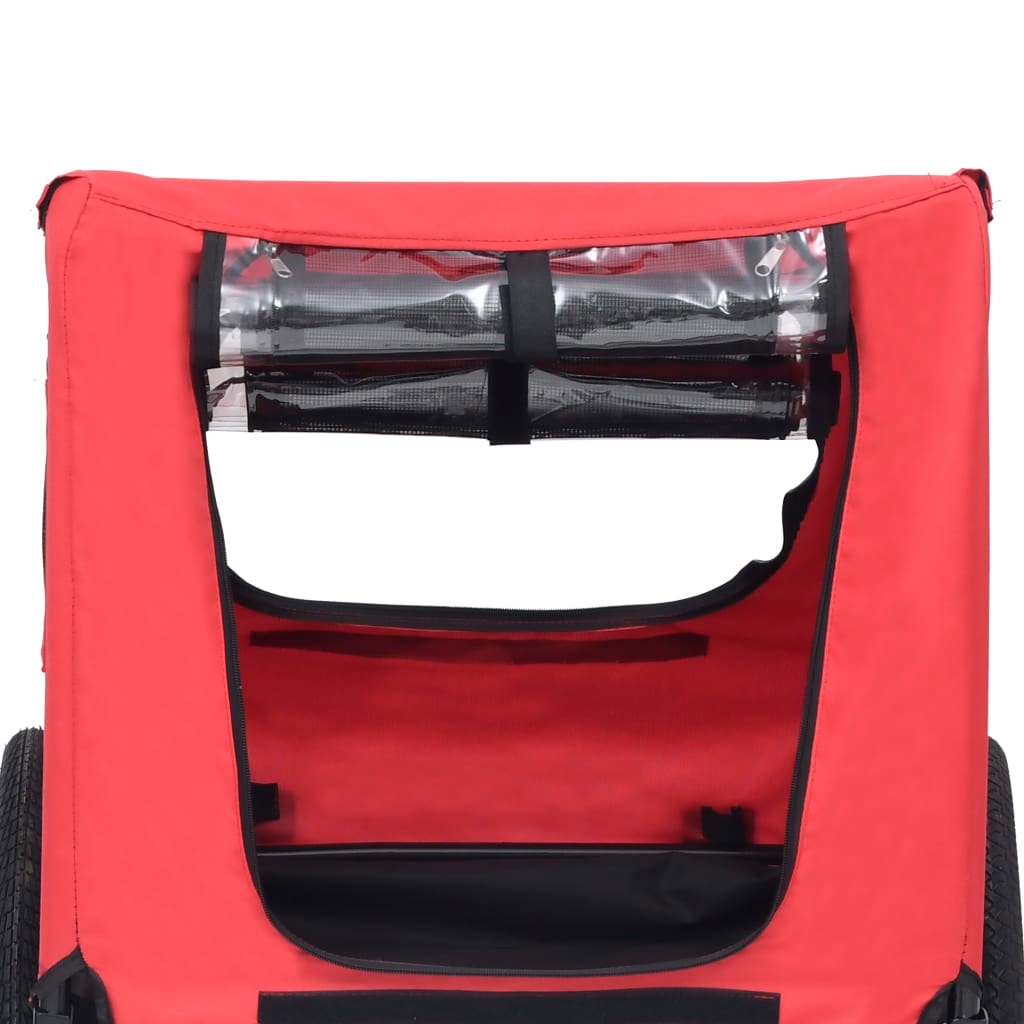 vidaXL Pet Bike Trailer Red and Black