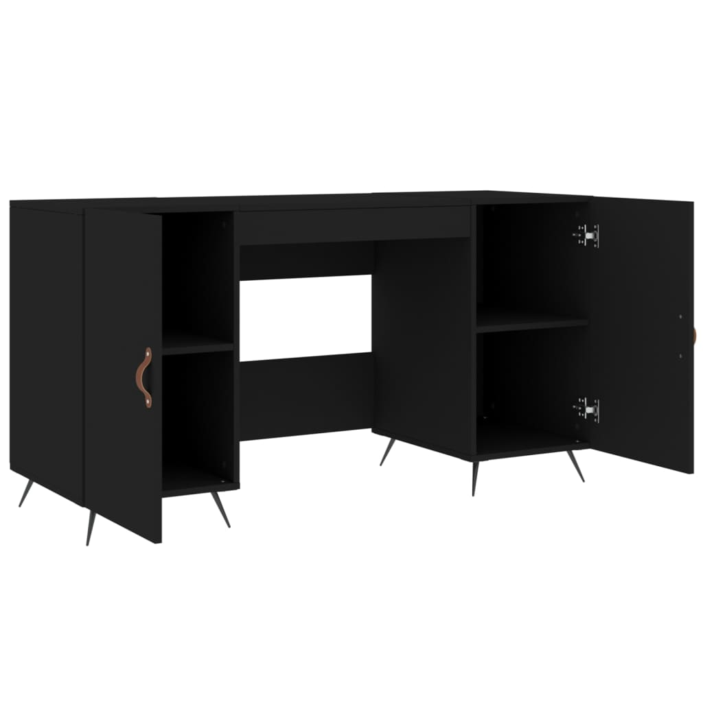 vidaXL Desk Black 140x50x75 cm Engineered Wood