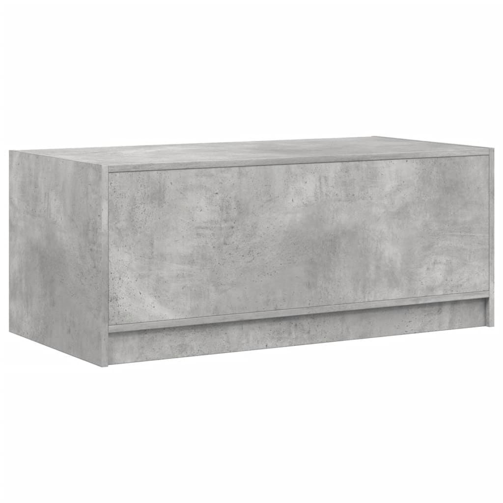 vidaXL Coffee Table with Glass Doors Concrete Grey 102x50x42 cm