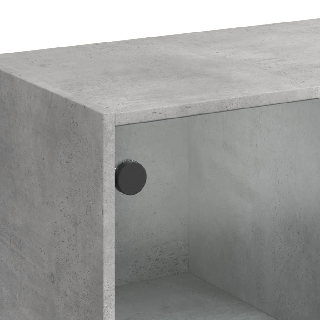 vidaXL Coffee Table with Glass Doors Concrete Grey 102x50x42 cm