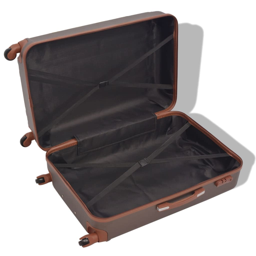 vidaXL Four Piece Hardcase Trolley Set Coffee