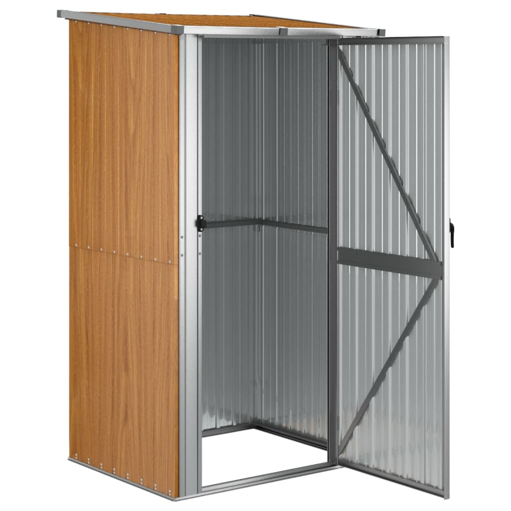 vidaXL Garden Shed Brown 118.5x97x209.5 cm Galvanised Steel