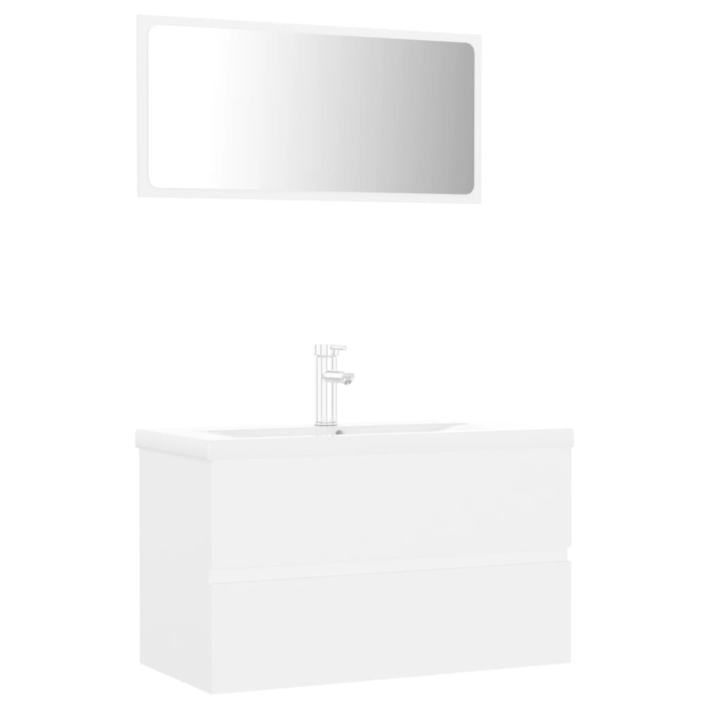 vidaXL Bathroom Furniture Set White Engineered Wood