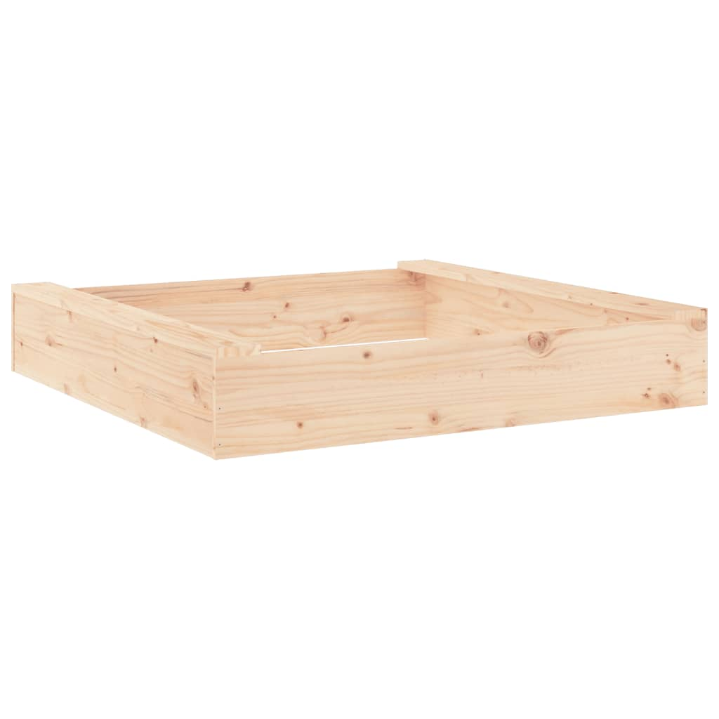 vidaXL Sandbox with Seats Square Solid Wood Pine