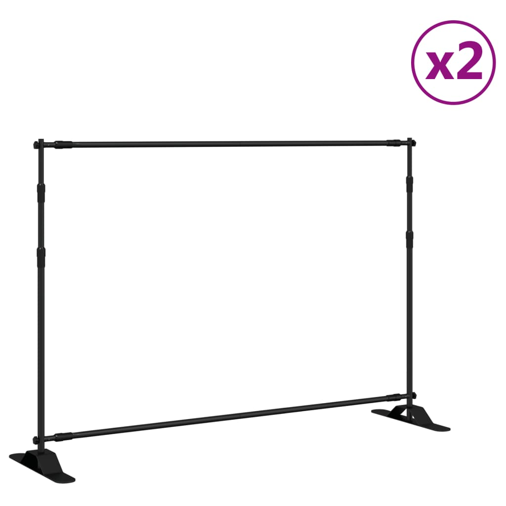 vidaXL Backdrop Stands 2 pcs Black 305x243 cm Steel