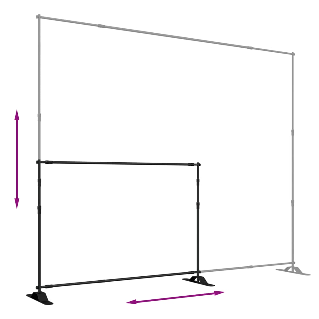 vidaXL Backdrop Stands 2 pcs Black 305x243 cm Steel