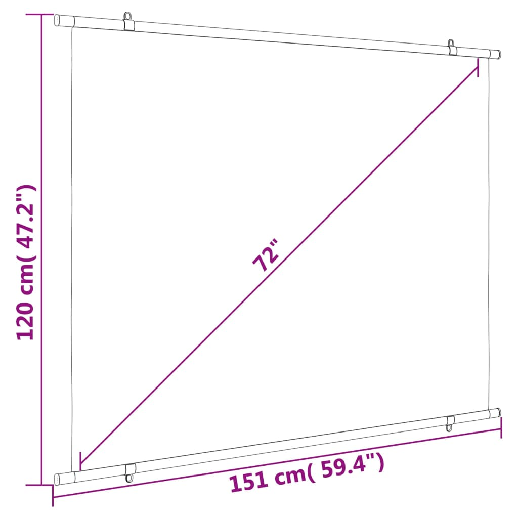 vidaXL Projection Screen 72" 4:3