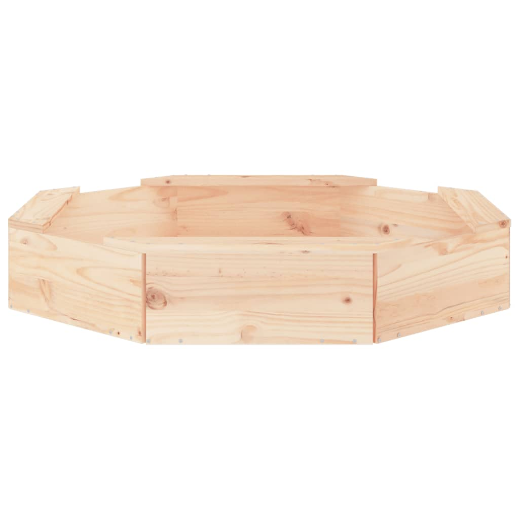 vidaXL Sandbox with Seats Octagon Solid Wood Pine