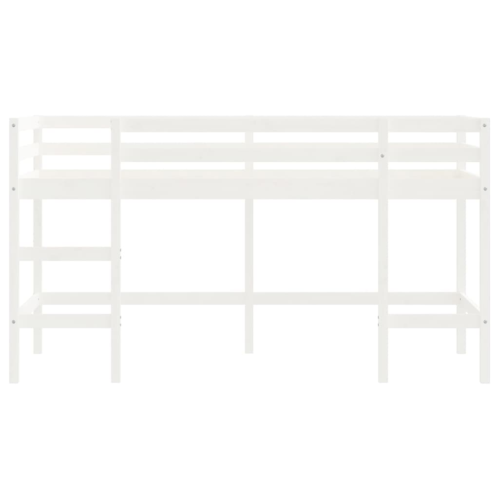 vidaXL Kids' Loft Bed with Ladder White 80x200 cm Solid Wood Pine