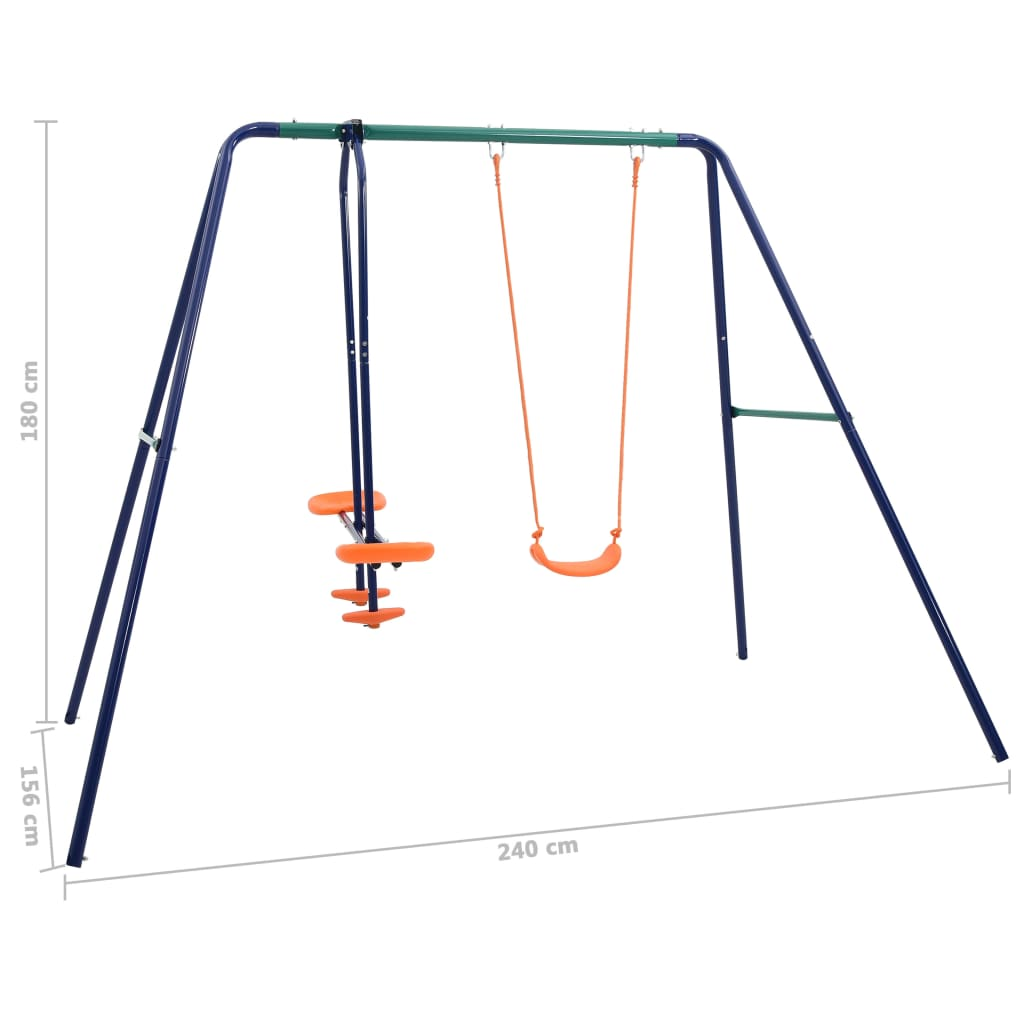 vidaXL Swing Set with 3 Seats Steel