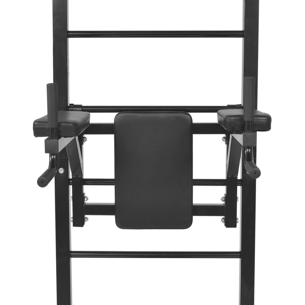 vidaXL Wall-mounted Multi-functional Fitness Power Tower Black