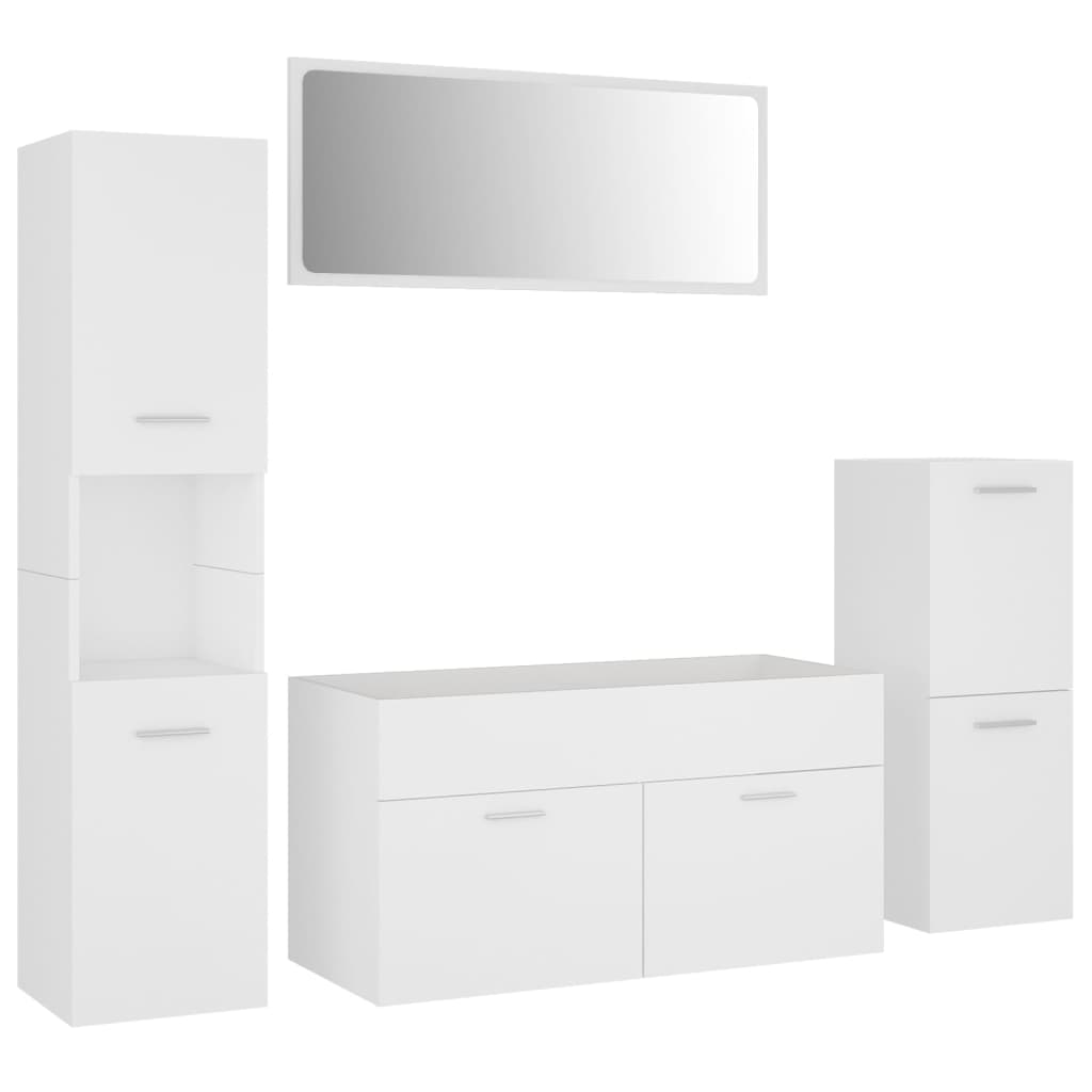 vidaXL Bathroom Furniture Set White Engineered Wood