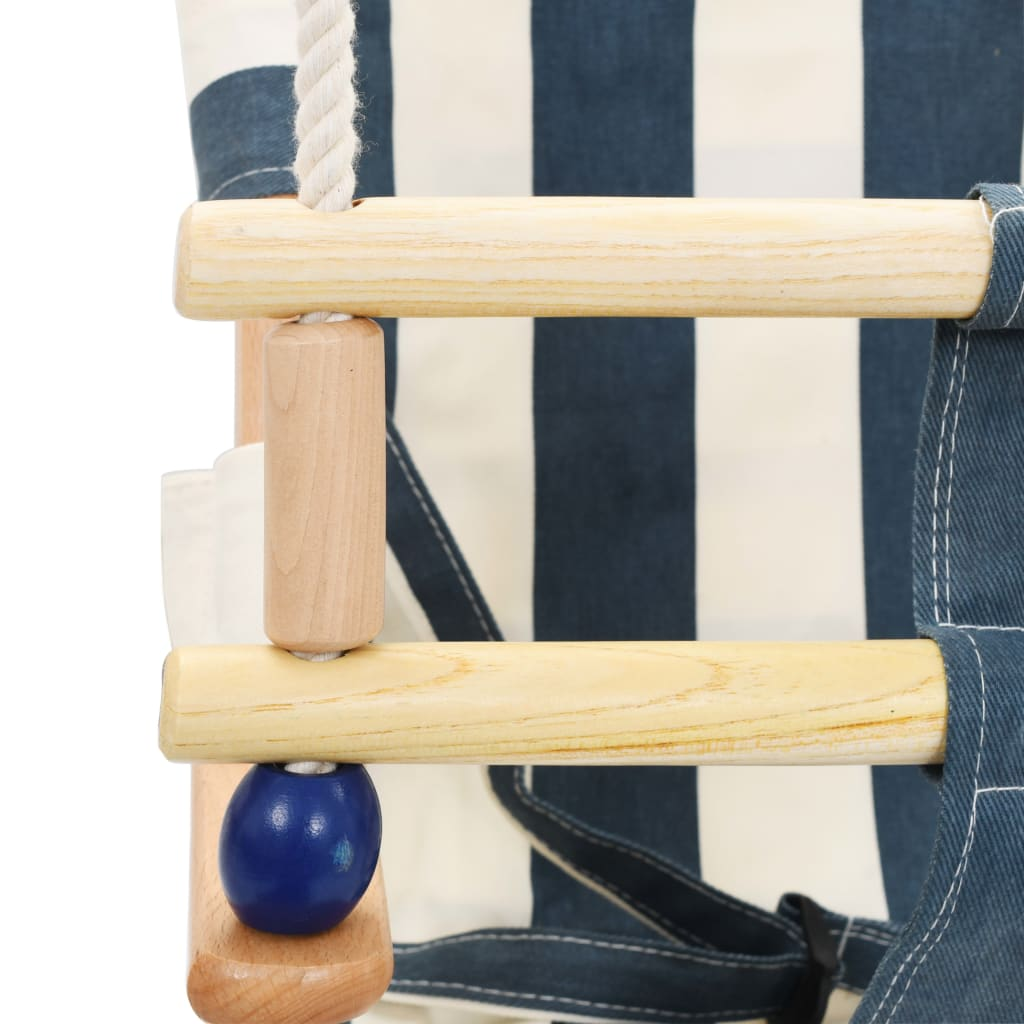 vidaXL Baby Swing with Safety Belt Cotton Wood Blue