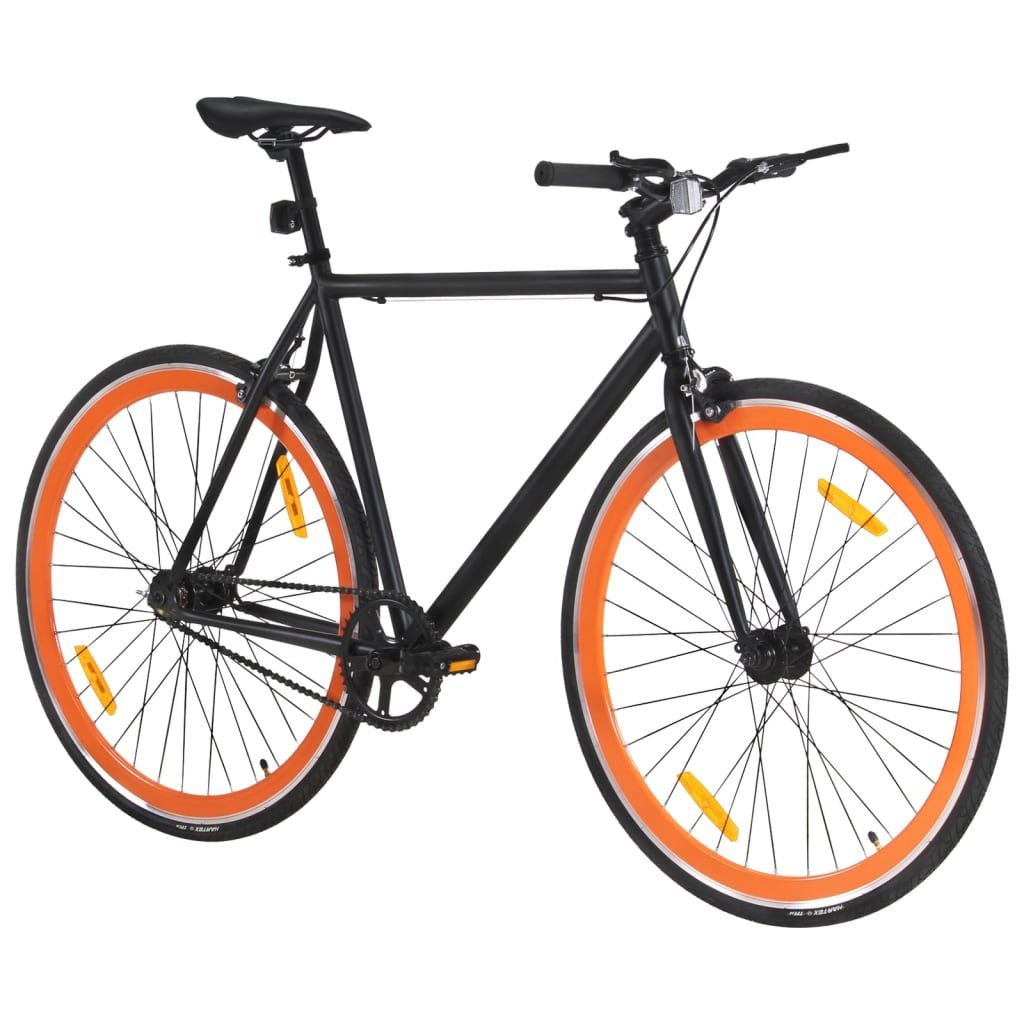 vidaXL Fixed Gear Bike Black and Orange 700c 55 cm