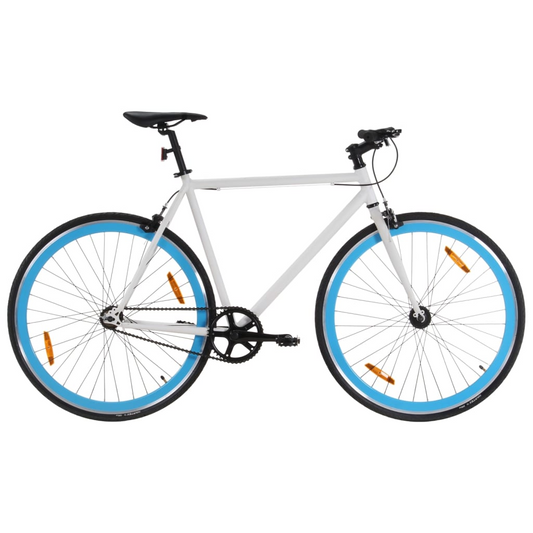 vidaXL Fixed Gear Bike White and Blue 700c 51 cm